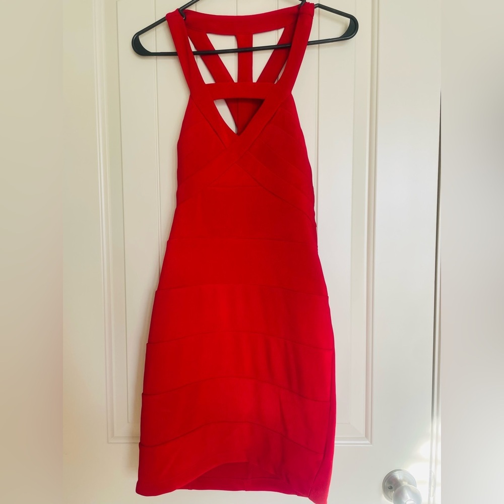 Red Bodycon Sleeveless Mini Dress Size M